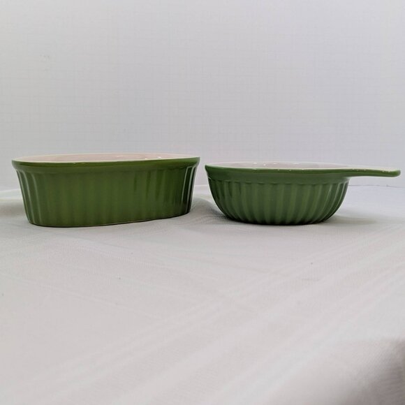 Mini ceramic cookware set - dark green Kathryn Beich - with covers - unused - Picture 4 of 7